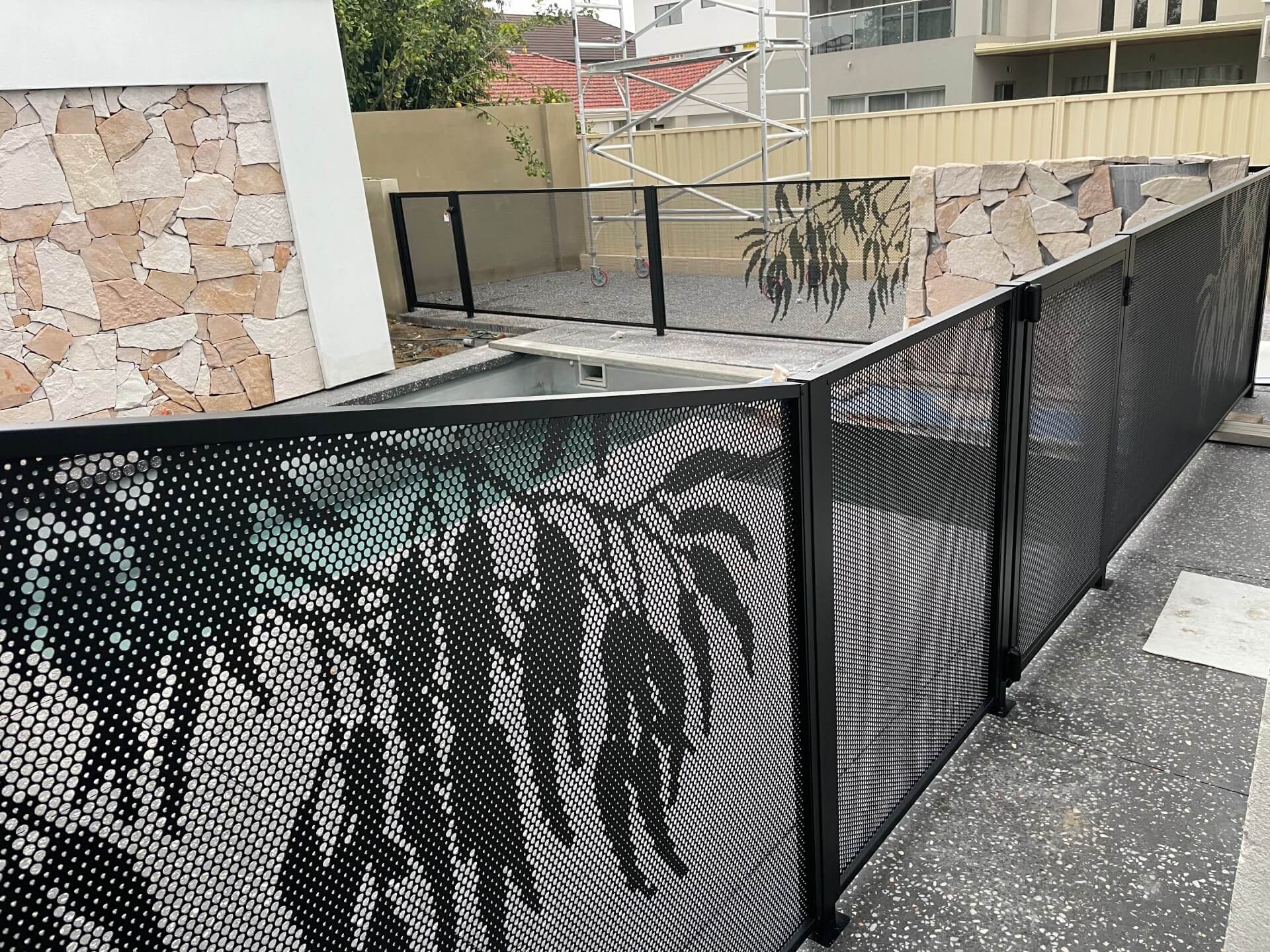 Textured Black pool fencing, Mount Pleasant WA